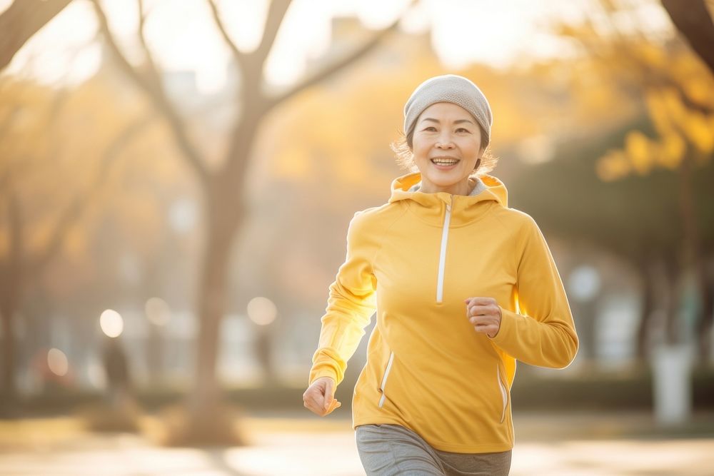 Japanese women jogging running day. AI generated Image by rawpixel.