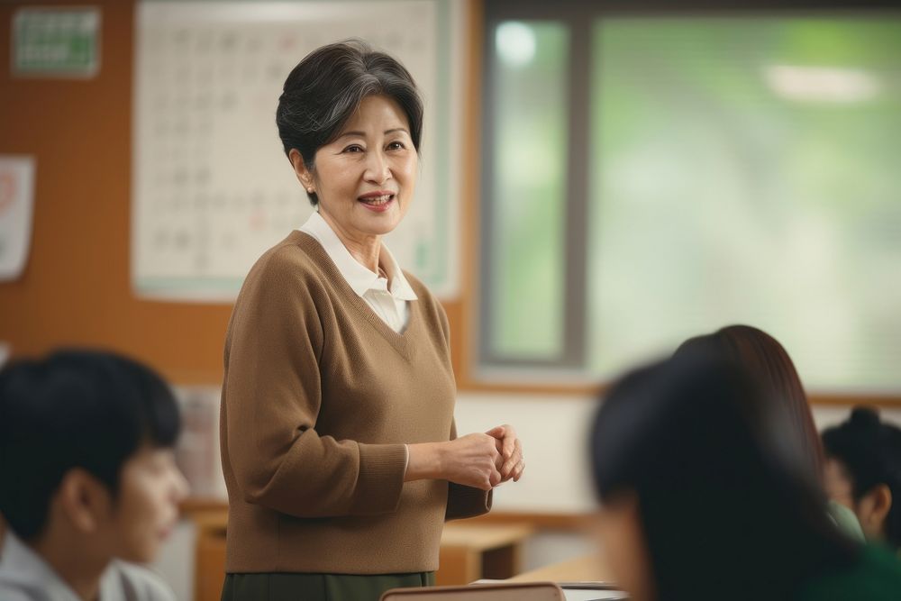 Japanese women classroom teaching teacher. AI generated Image by rawpixel.
