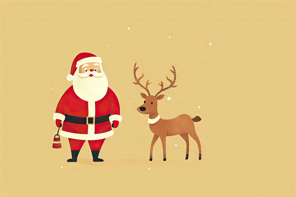Christmas cartoon animal mammal. AI generated Image by rawpixel.