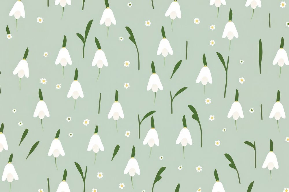 Snowdrop pattern backgrounds flower. AI generated Image by rawpixel.