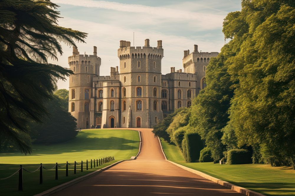 Windsor castle architecture building windsor castle. AI generated Image by rawpixel.