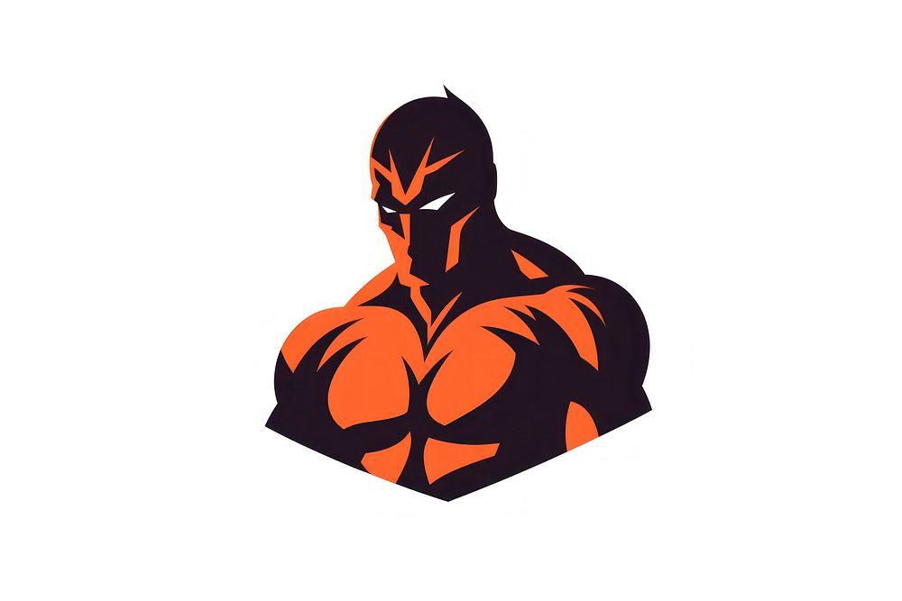 Wrestling logo white background bodybuilding invertebrate. AI generated Image by rawpixel.