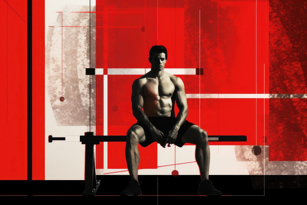 Man in gym sports adult red. AI generated Image by rawpixel.