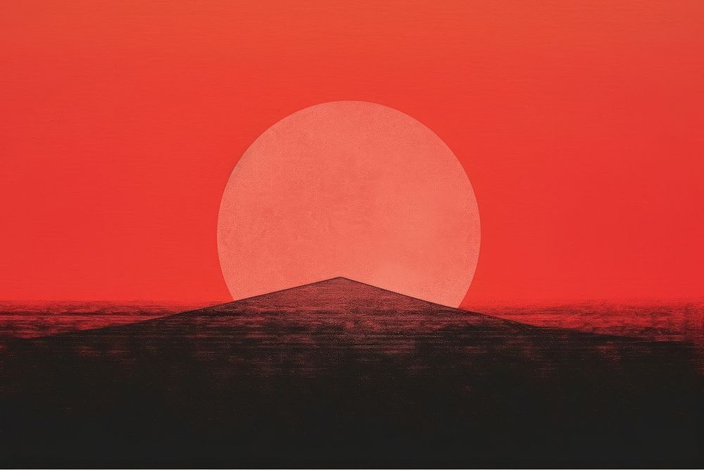 Sunset outdoors horizon circle. AI generated Image by rawpixel.