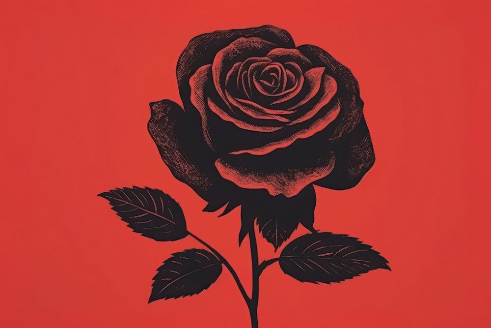 Rose flower black plant. AI generated Image by rawpixel.