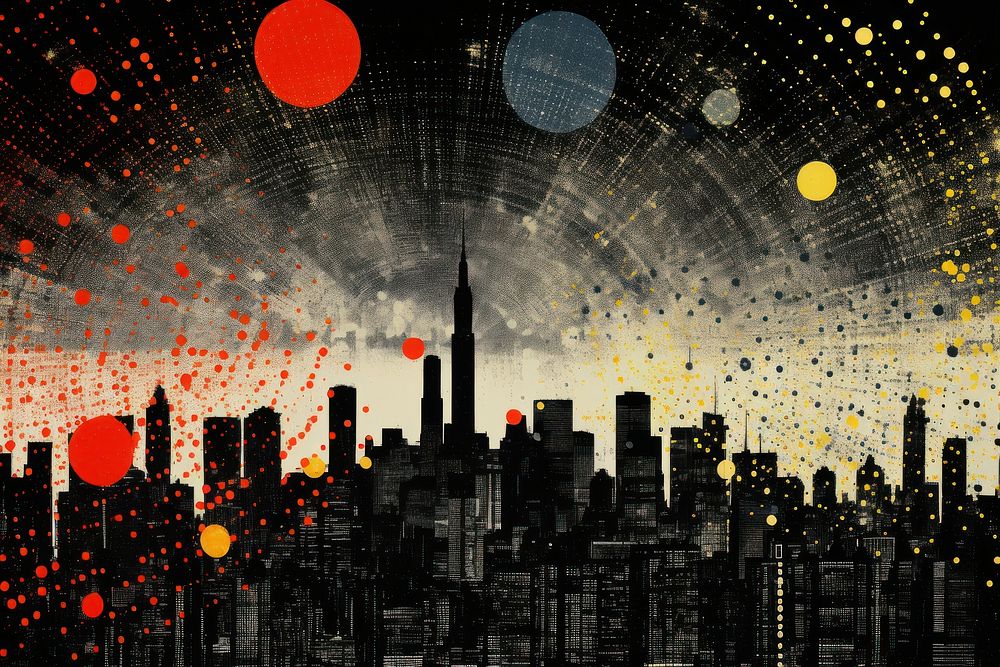 Firework city architecture backgrounds. AI generated Image by rawpixel.
