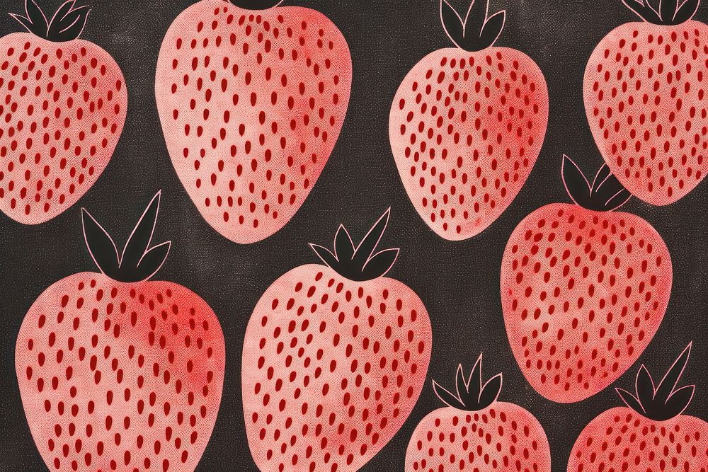 Strawberry pattern backgrounds fruit plant. AI generated Image by rawpixel.