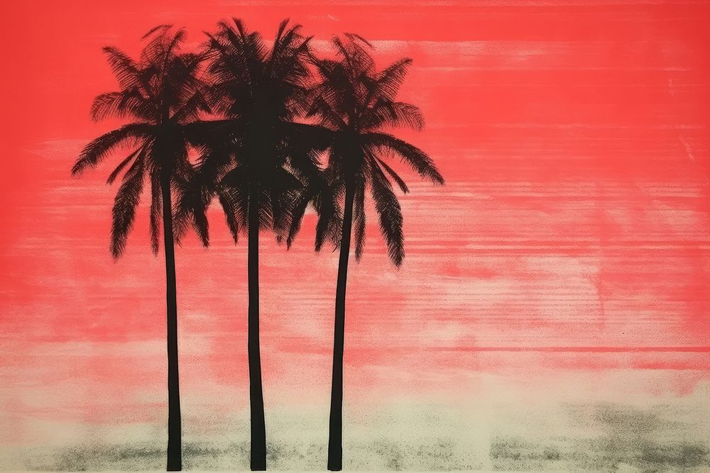 Palm tree outdoors painting nature. AI generated Image by rawpixel.