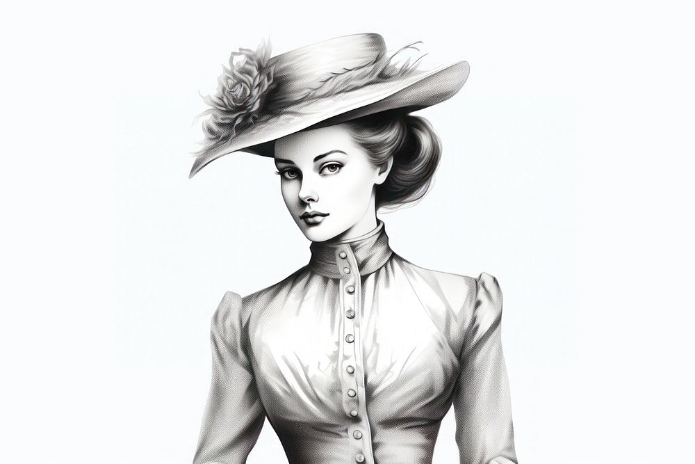 1900s fashion drawing sketch. AI generated Image by rawpixel.