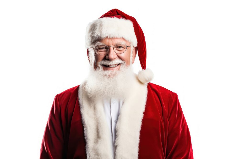 A professional Santa Claus real estate dealer christmas adult white background. AI generated Image by rawpixel.