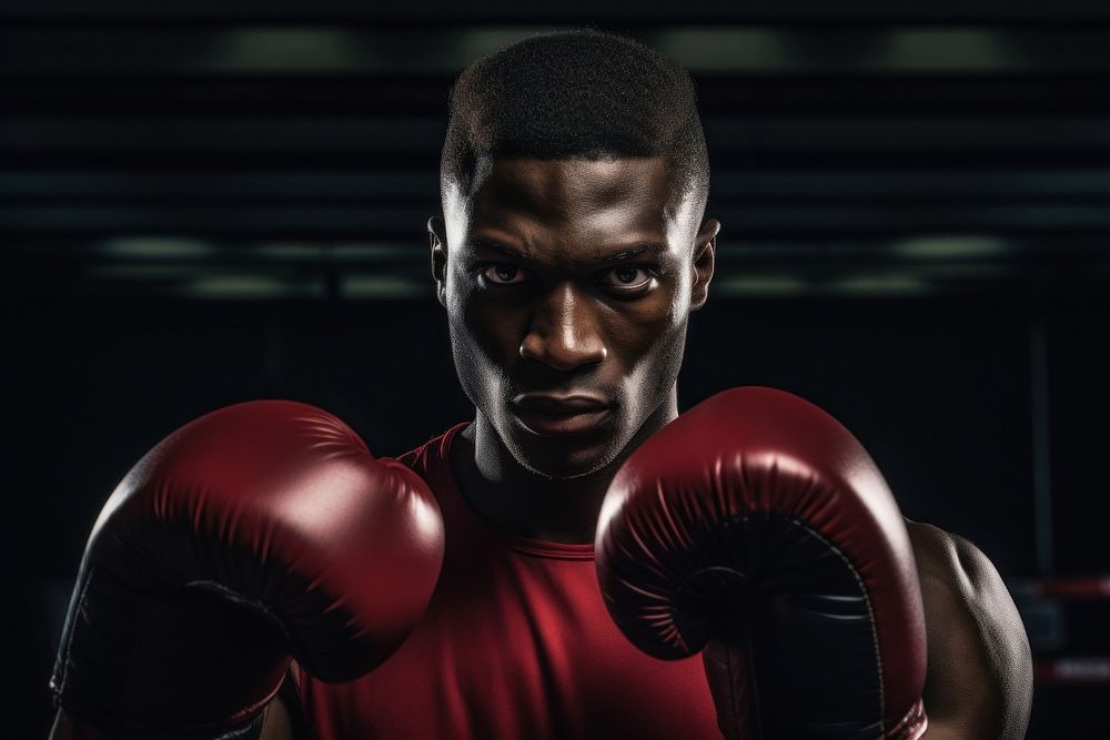 American african professional boxer portrait adult photo. AI generated Image by rawpixel.