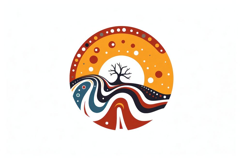 Aboriginal art logo creativity pattern. AI generated Image by rawpixel.