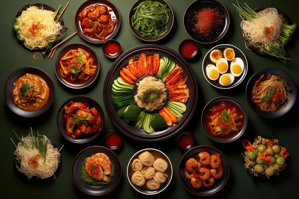 Korean traditional dishes food lunch meal. AI generated Image by rawpixel.