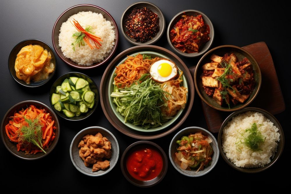 Korean traditional dishes food lunch plate. AI generated Image by rawpixel.