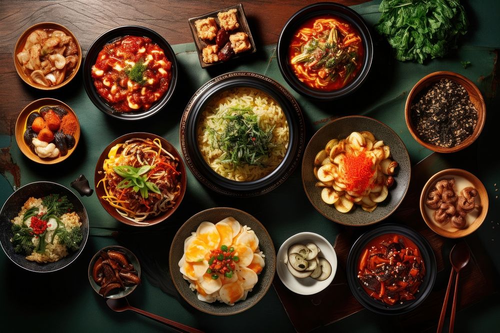 Korean traditional dishes food meal bowl. AI generated Image by rawpixel.