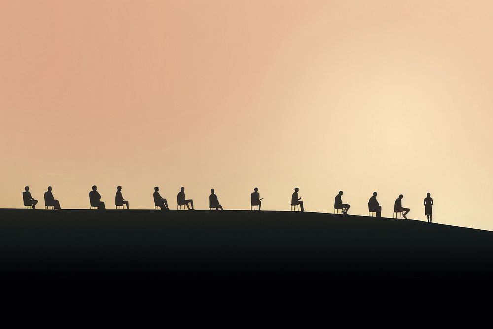 Audience silhouette outdoors nature. AI generated Image by rawpixel.