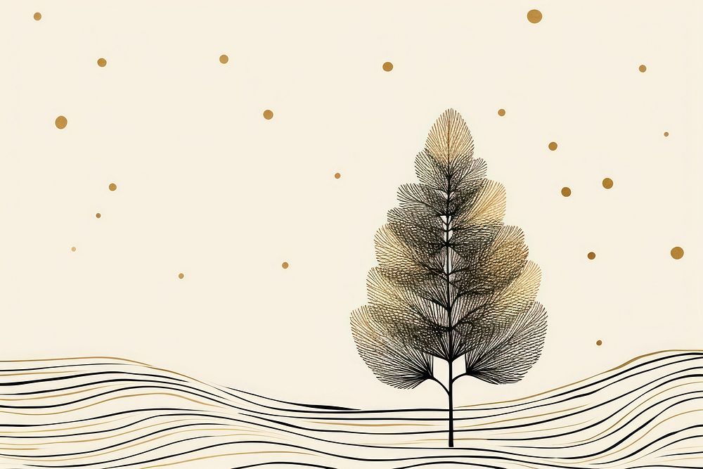 Pine tree drawing backgrounds pattern. AI generated Image by rawpixel.