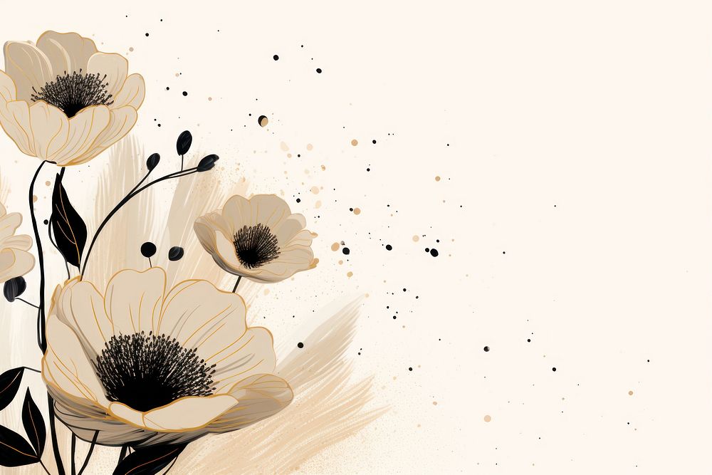 Bouquet pattern backgrounds drawing. AI generated Image by rawpixel.