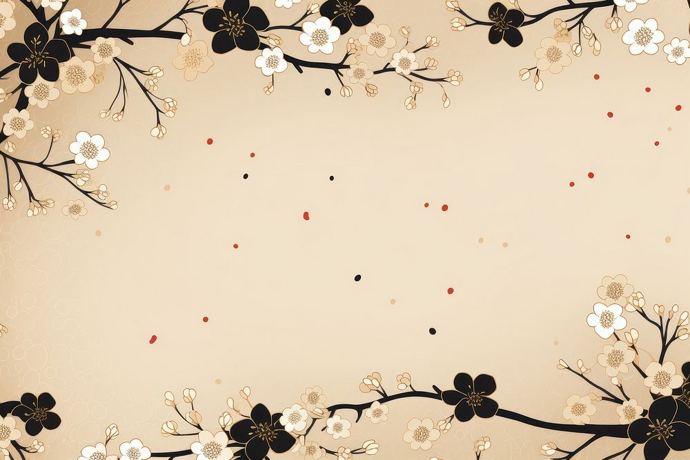 Cherry blossom pattern backgrounds plant. AI generated Image by rawpixel.