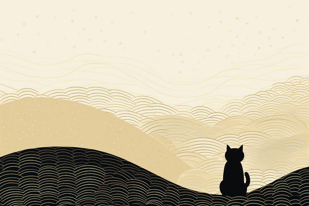 Black cat backgrounds silhouette pattern. AI generated Image by rawpixel.