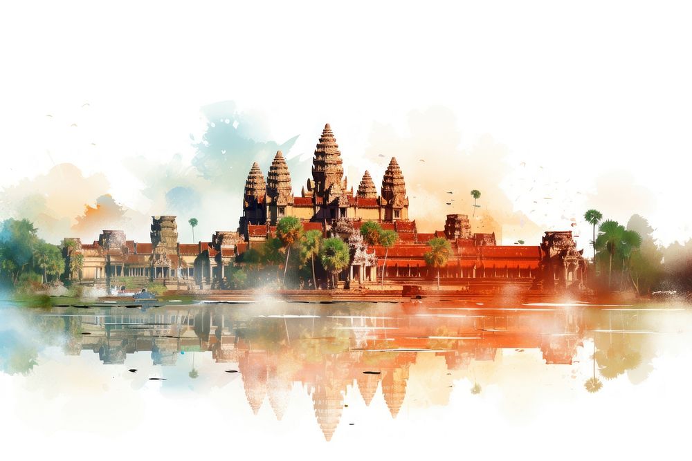 Cambodia transportation spirituality architecture. AI generated Image by rawpixel.