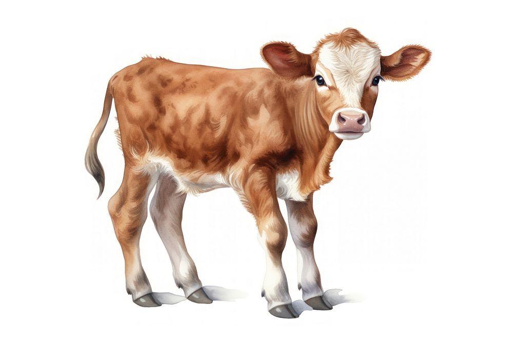 Calf calf livestock mammal. AI generated Image by rawpixel.