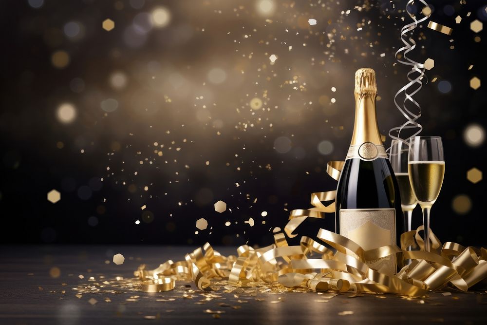 PNG Christmas bottle celebration champagne. AI generated Image by rawpixel.