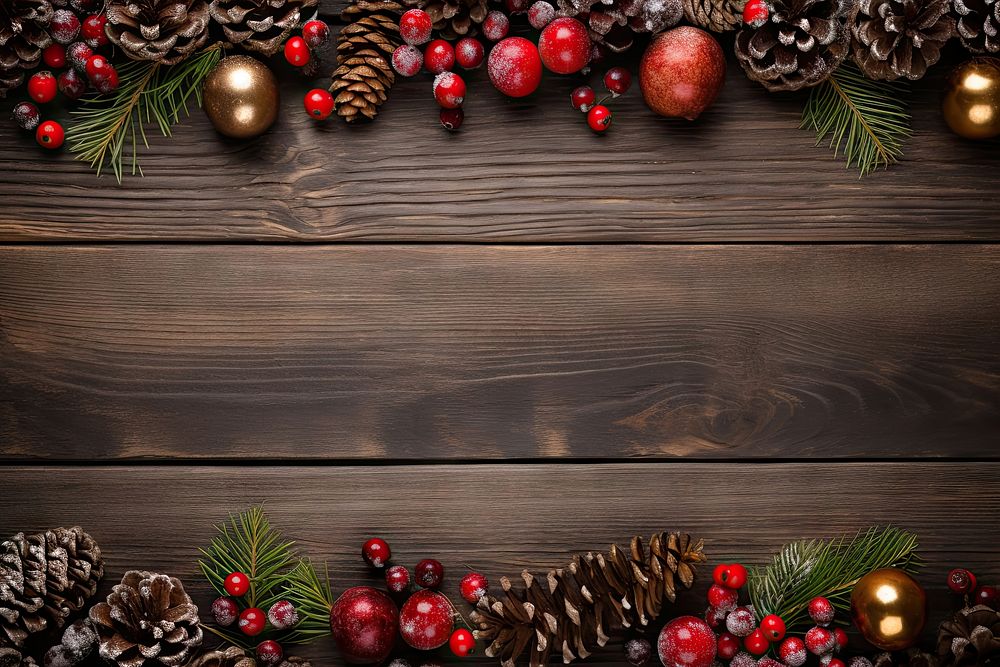 Christmas frame wood plant tree. AI generated Image by rawpixel.