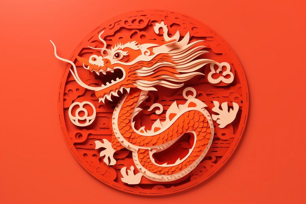 Celebration dragon craft red. AI generated Image by rawpixel.
