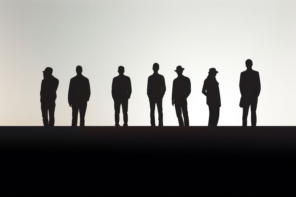 People silhouette togetherness backlighting. AI generated Image by rawpixel.