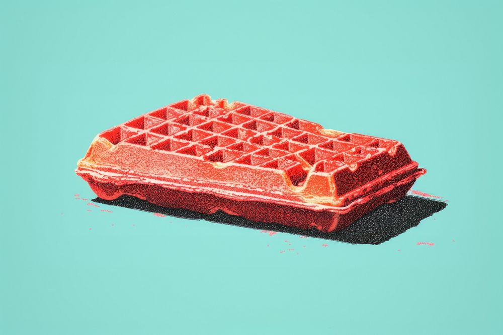 Waffle food red transportation. AI generated Image by rawpixel.
