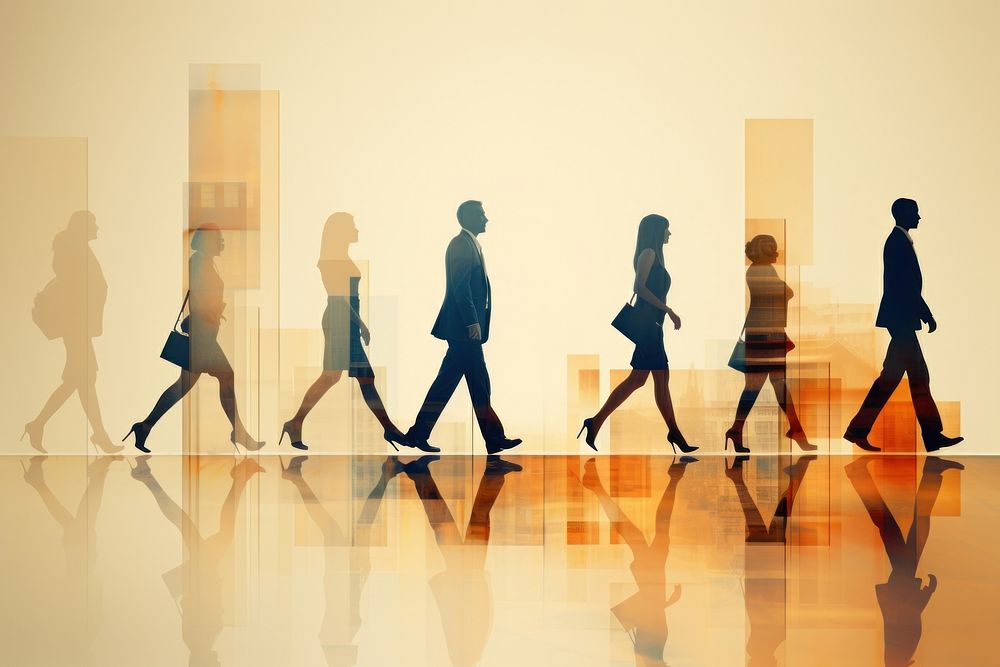 Business people walking silhouette adult. AI generated Image by rawpixel.