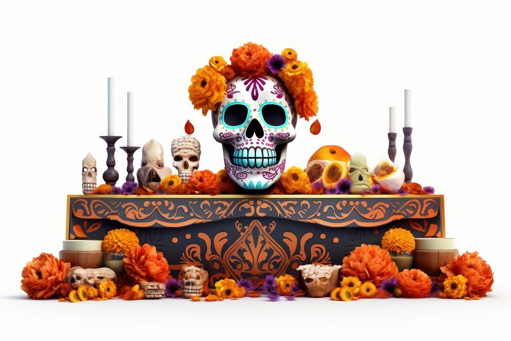 Candle altar food jack-o'-lantern. AI generated Image by rawpixel.