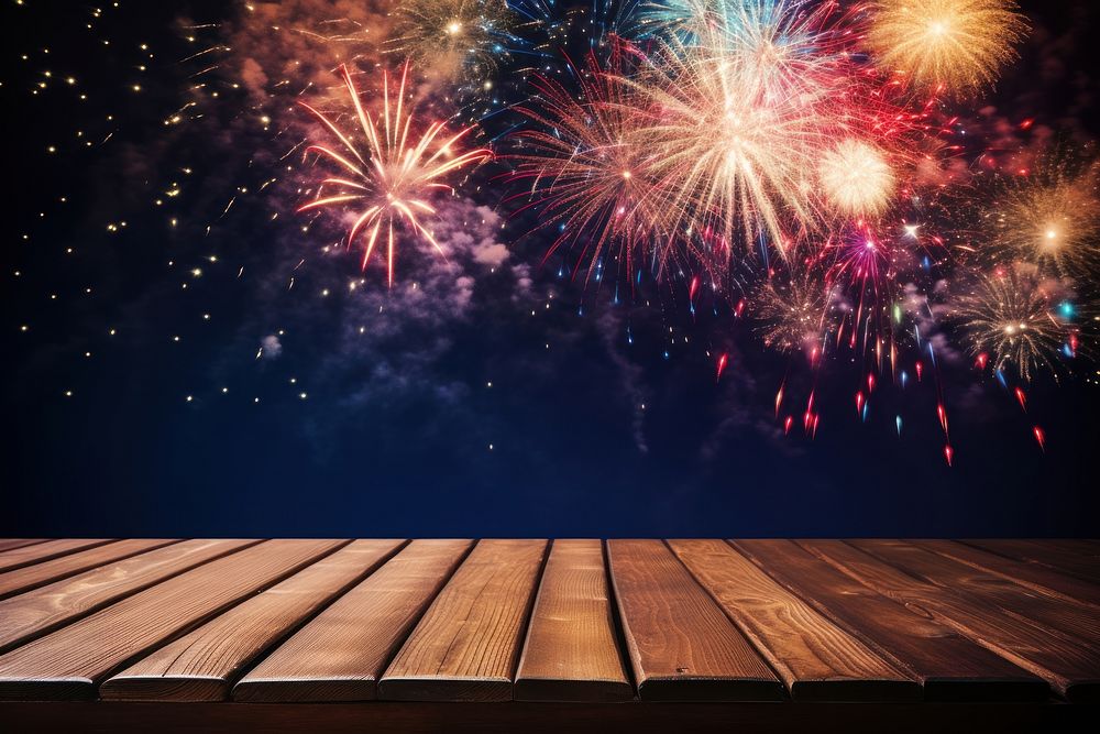 Party holiday fireworks wood celebration. AI generated Image by rawpixel.