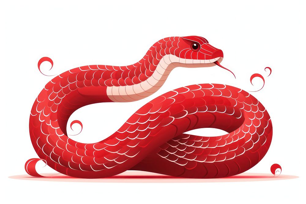 Red paper snake reptile animal. AI generated Image by rawpixel.