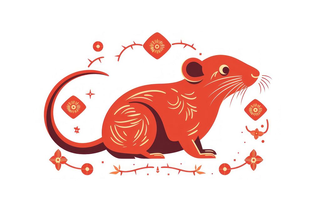 Red paper animal mammal rodent. AI generated Image by rawpixel.
