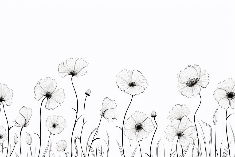 Flower backgrounds drawing sketch. AI generated Image by rawpixel.