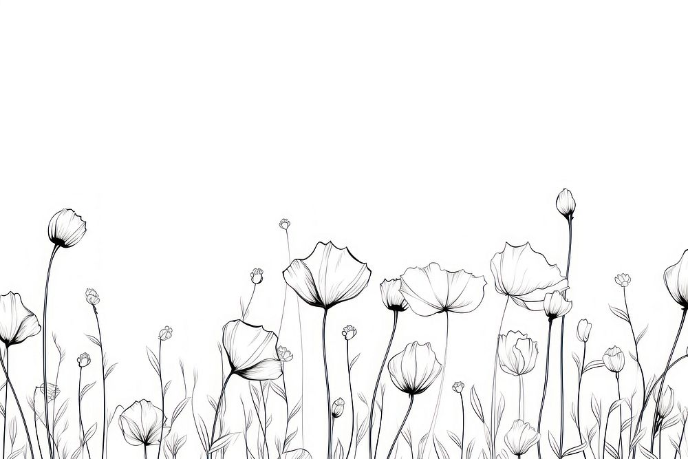 Flower backgrounds drawing sketch. AI generated Image by rawpixel.