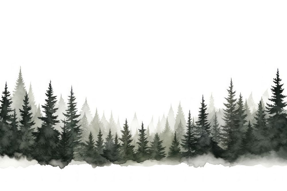 Landscape with fir trees backgrounds outdoors nature. AI generated Image by rawpixel.