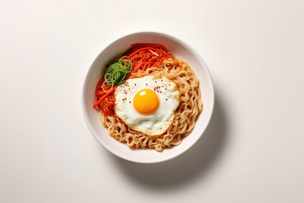 Korean instant noodle food meal bowl. AI generated Image by rawpixel.
