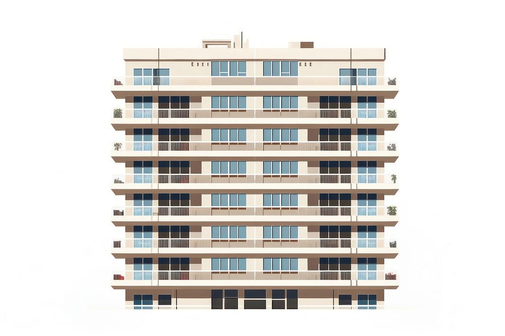 A multistory high-rise residential apartment building architecture window city. AI generated Image by rawpixel.