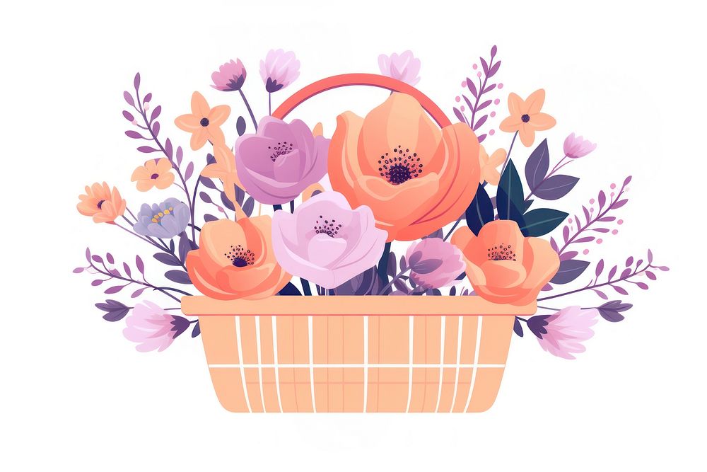 A flower basket plant inflorescence container. AI generated Image by rawpixel.