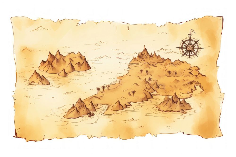 A vintage pirate treasure map outdoors old tranquility. AI generated Image by rawpixel.