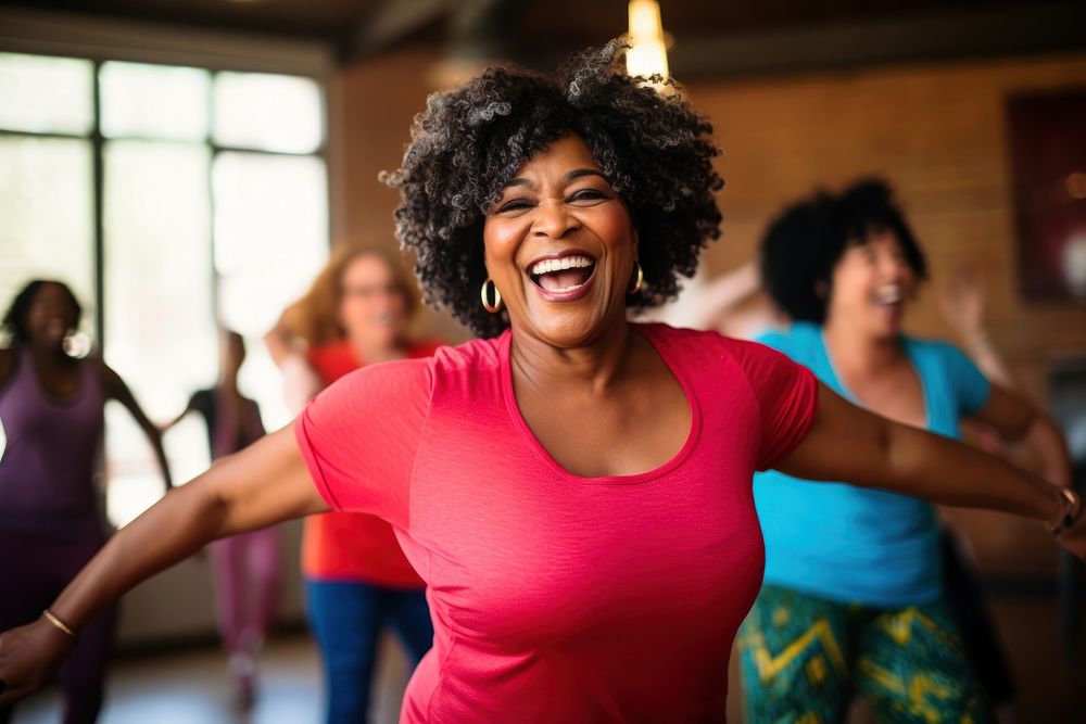American african women enjoying a joyful dance laughing dancing smile. AI generated Image by rawpixel.