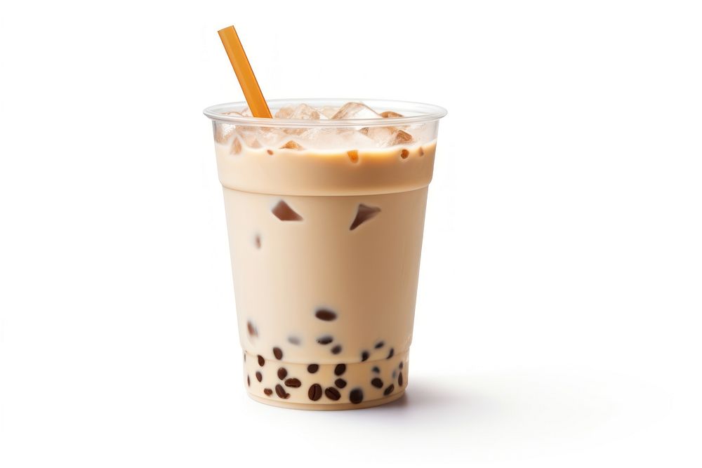 Milk tea drink cup white background. AI generated Image by rawpixel.