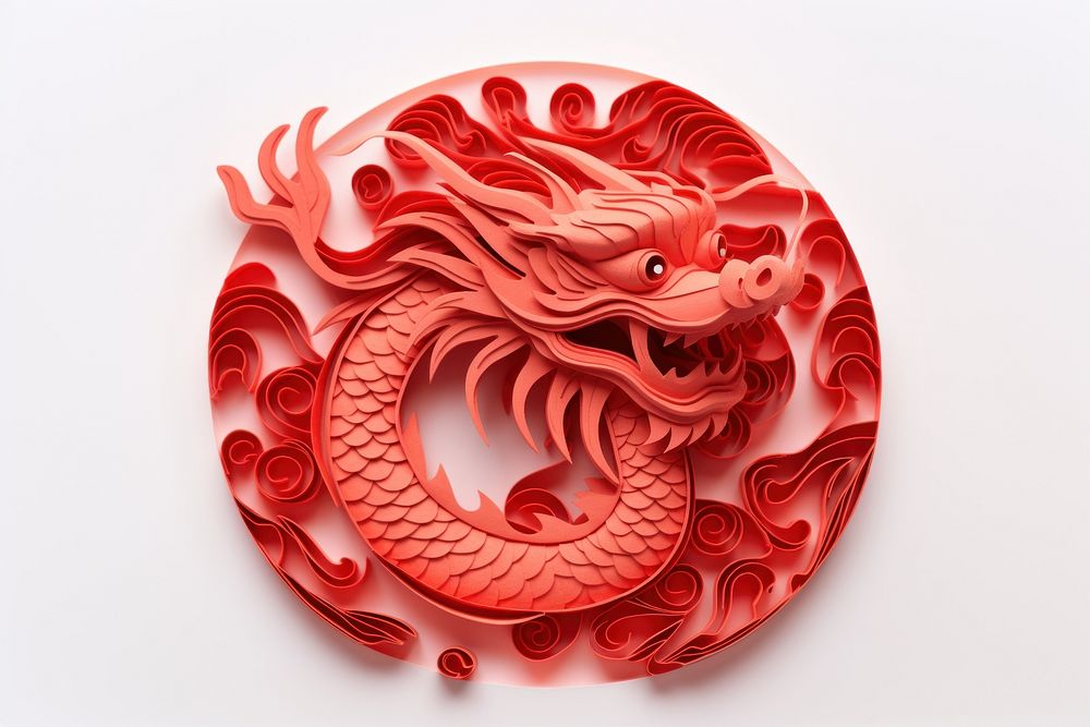 Red paper dragon chinese new year representation. AI generated Image by rawpixel.