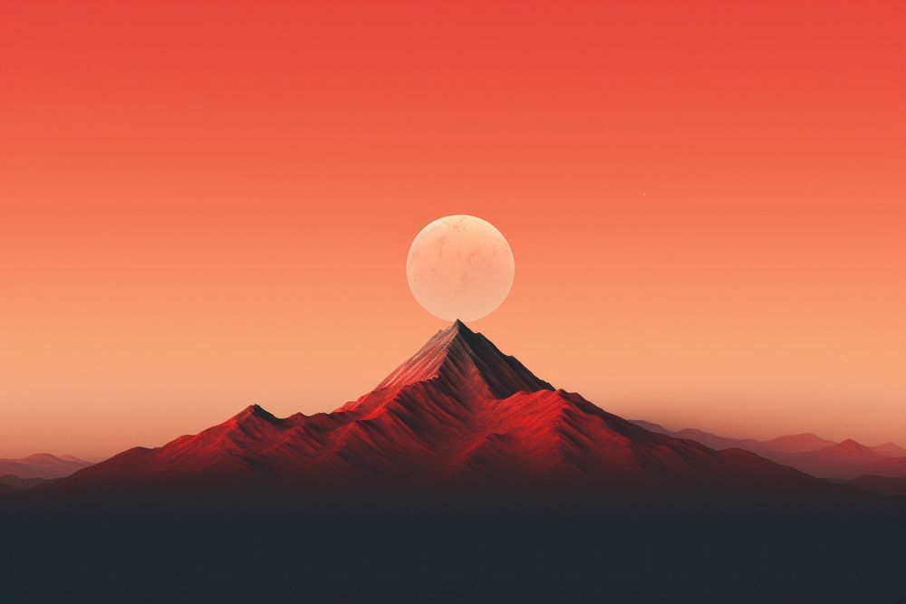 Sunset mountain astronomy outdoors nature. AI generated Image by rawpixel.