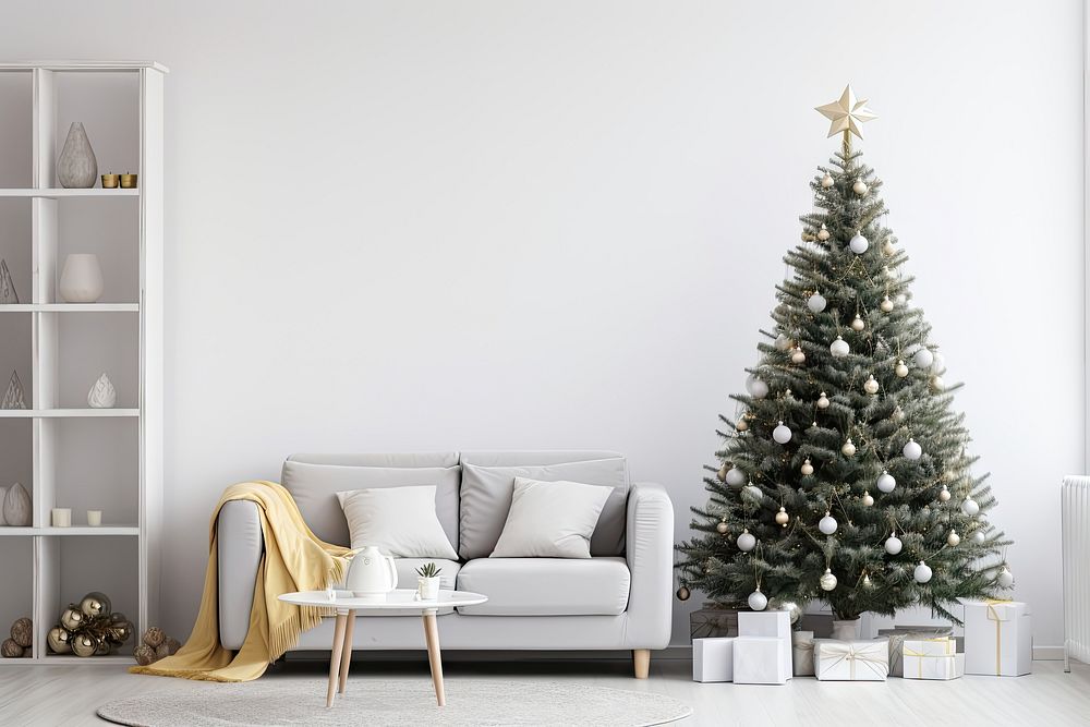 Christmas tree furniture plant. AI generated Image by rawpixel.