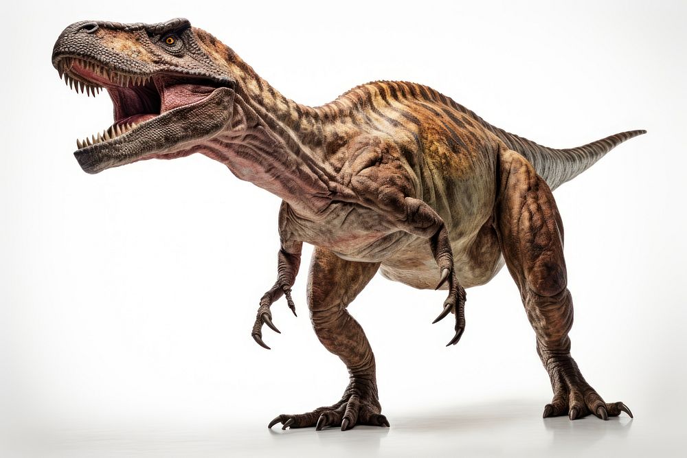 Tyrannosaurus dinosaur animal white background. AI generated Image by rawpixel.