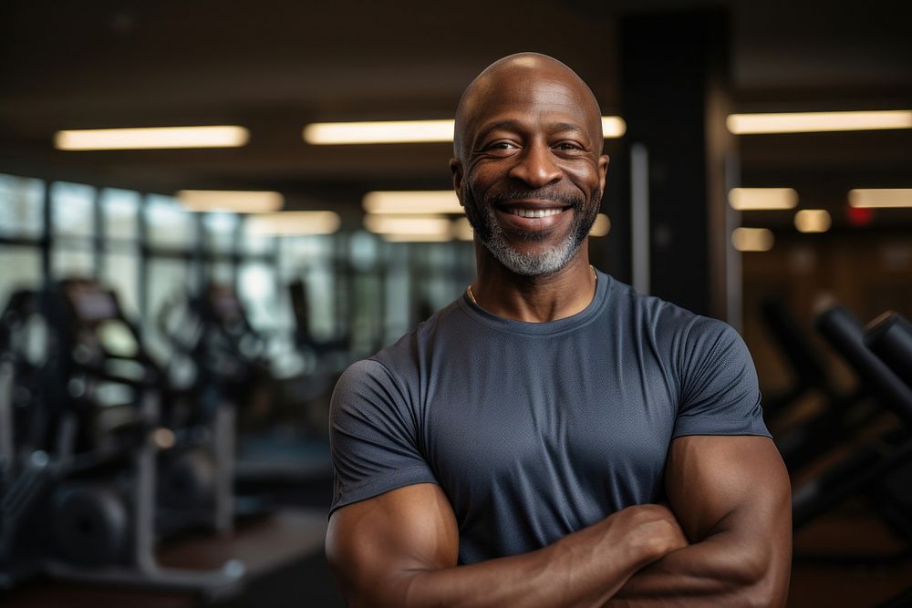Looking adult happy gym. AI generated Image by rawpixel.